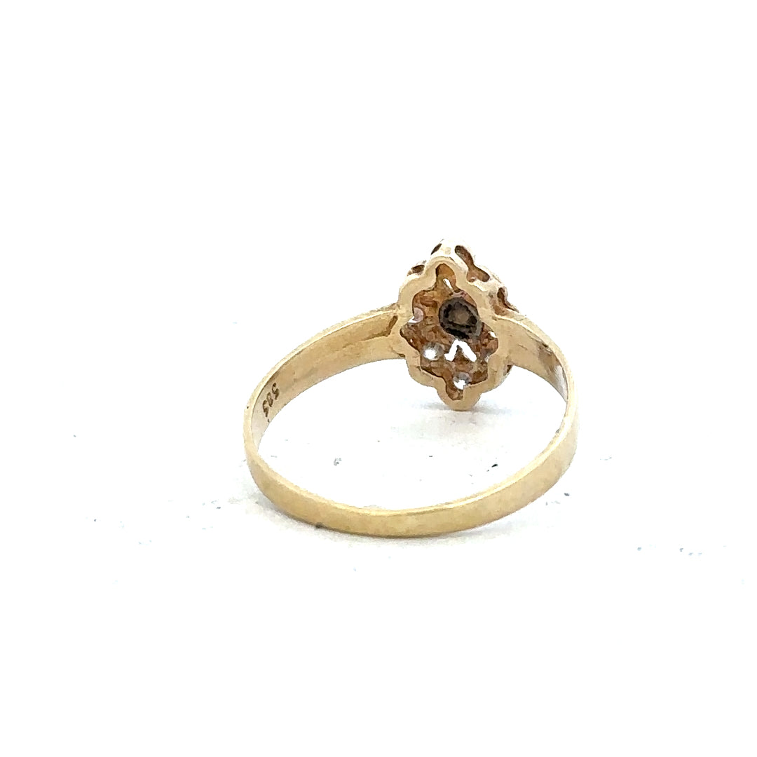 14ct yellow gold diamond ring in size L, featuring sparkling diamonds on a sleek band, unbranded jewelry.