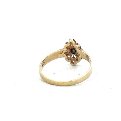14ct yellow gold diamond ring in size L, featuring sparkling diamonds on a sleek band, unbranded jewelry.