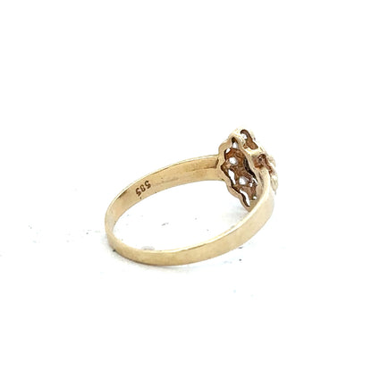 14ct yellow gold diamond ring size L, featuring sparkling diamonds on a classic band, unbranded jewelry image.
