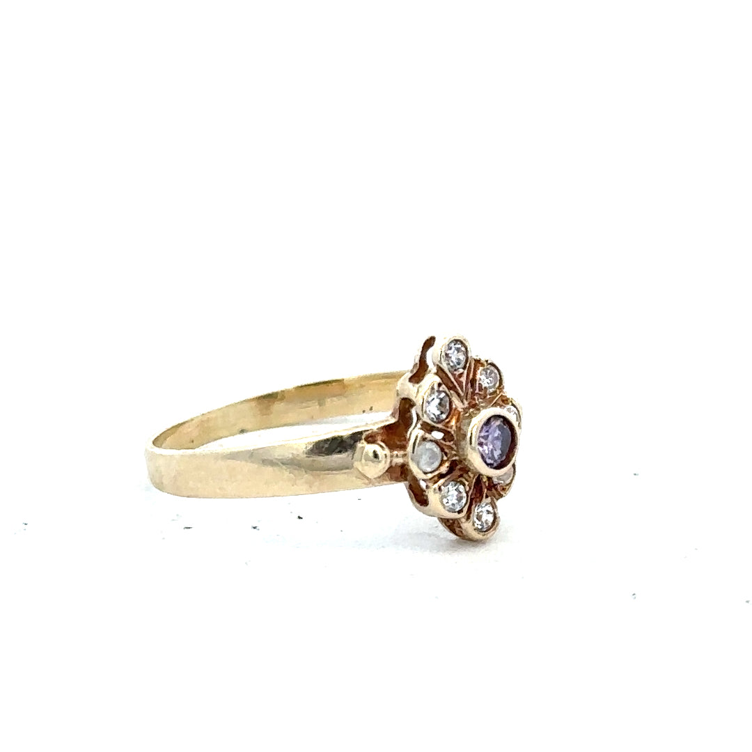 14ct yellow gold diamond ring size L with sparkling diamonds, showcasing elegant craftsmanship and timeless design.