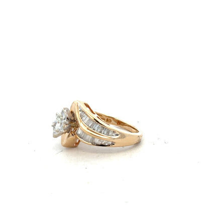 14ct yellow gold diamond ring in size L1/2, featuring a sparkling diamond setting and elegant design.