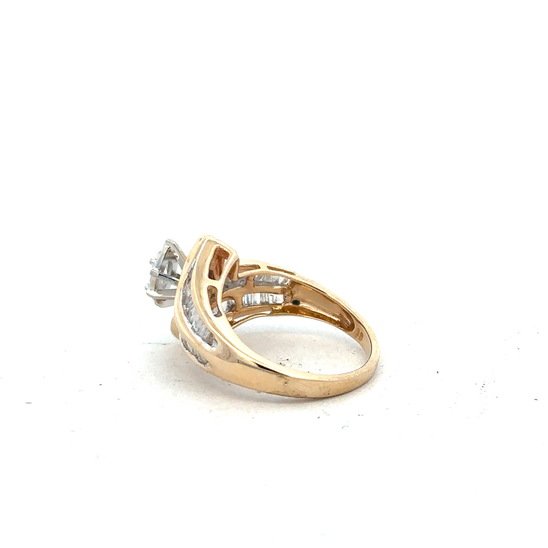 14ct yellow gold diamond ring in size L1/2, featuring a sparkling diamond set in an elegant band.