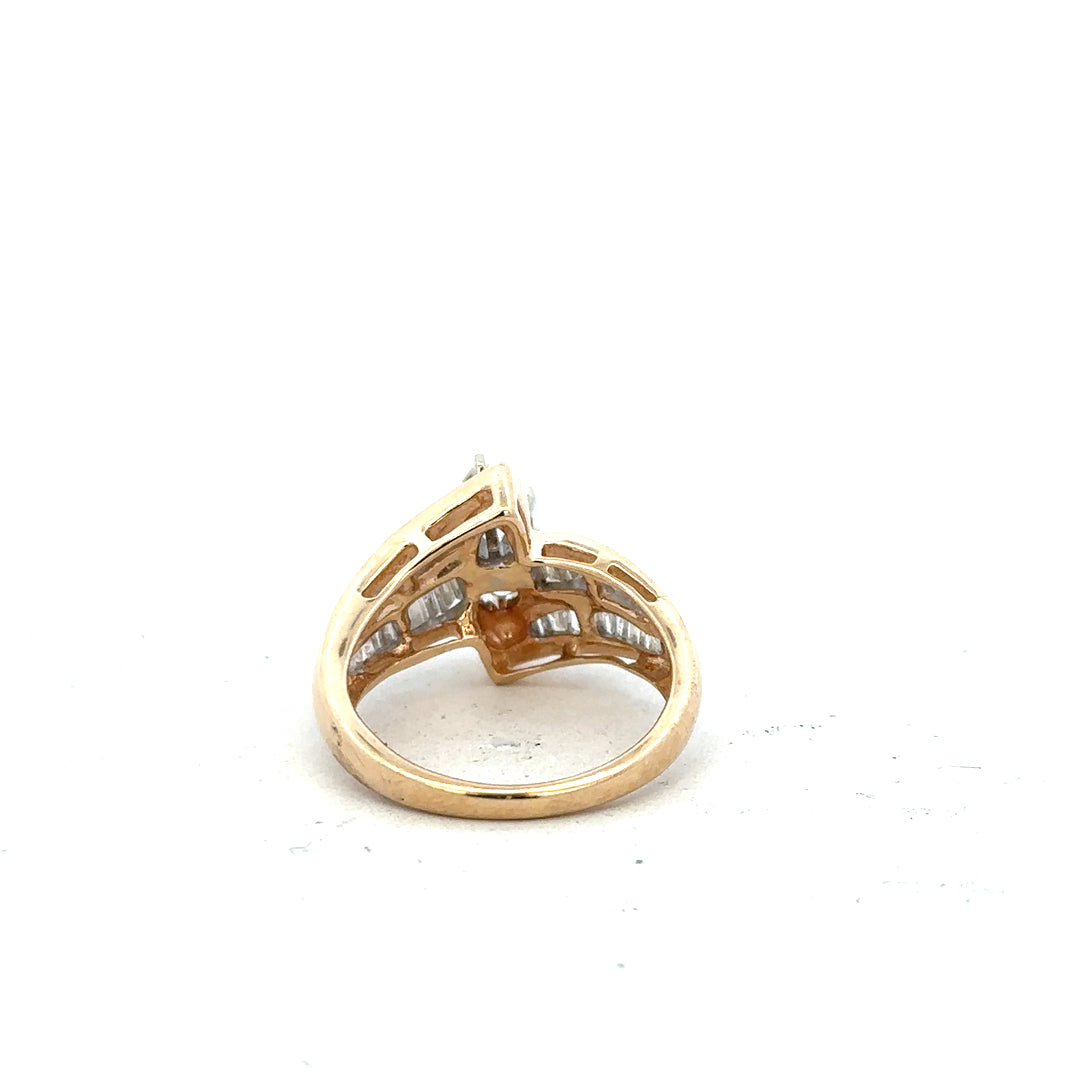 14ct yellow gold diamond ring in size L 1/2, featuring sparkling diamonds and a polished gold band.