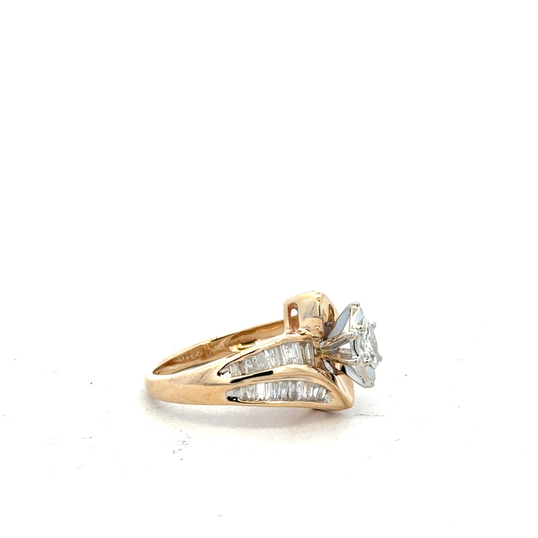 14ct yellow gold diamond ring in size L1/2, featuring a sparkling diamond set in a sleek, elegant band.
