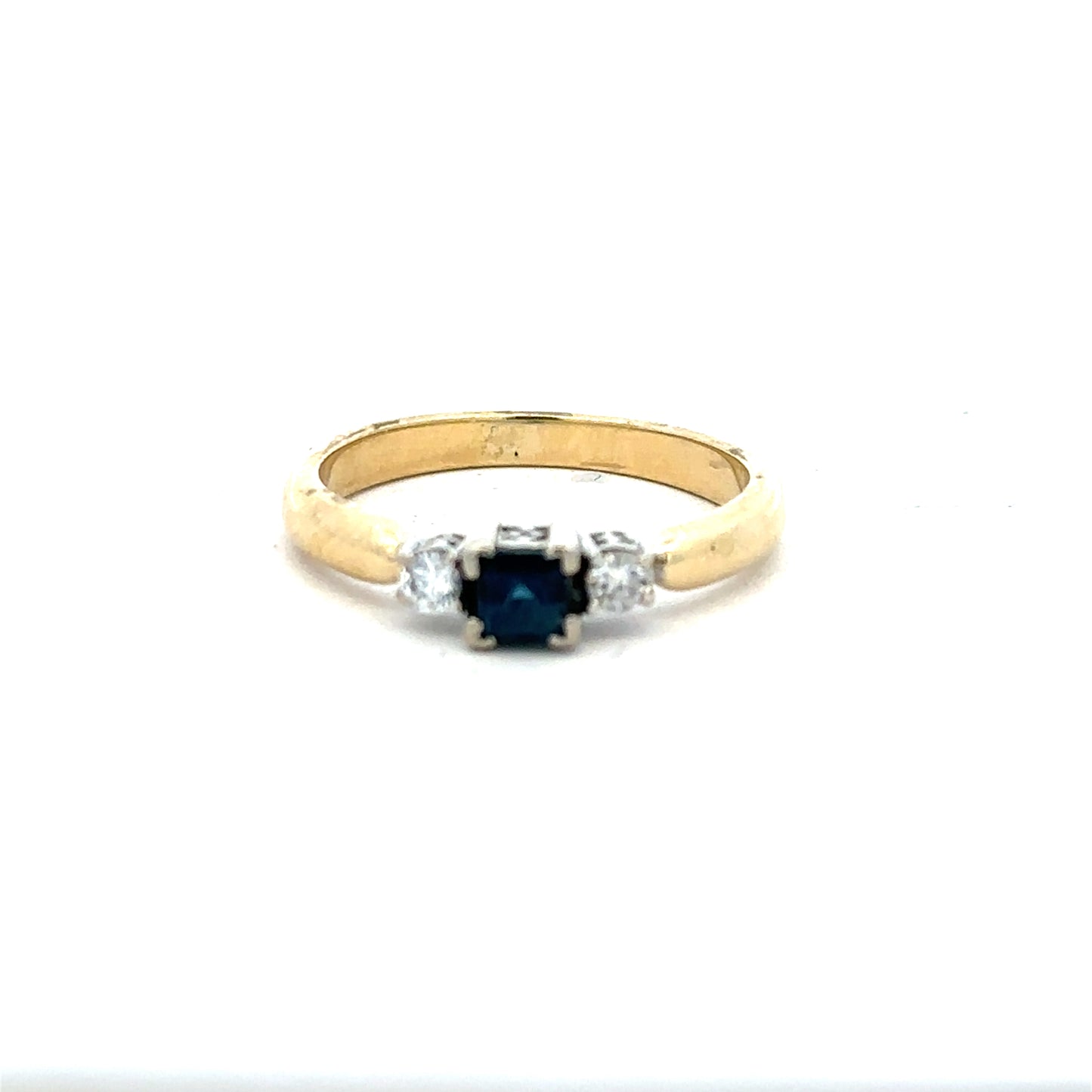 14ct yellow gold diamond ring in size M with sparkling diamonds, unbranded jewelry, elegant and classic design.