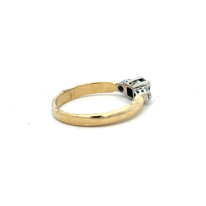 14ct yellow gold diamond ring in size M featuring a sparkling diamond setting with a sleek band design.