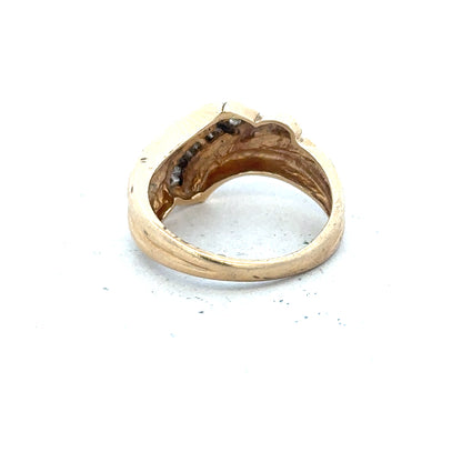 14ct yellow gold diamond ring in size M, featuring a sparkling diamond setting, unbranded jewelry accessory.