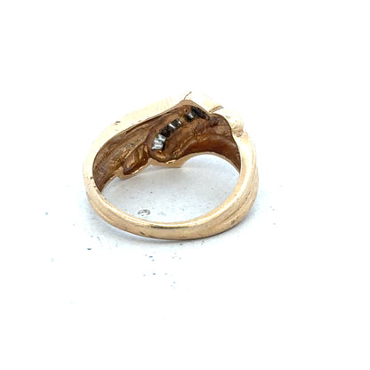 14ct yellow gold diamond ring in size M, featuring a sparkling diamond setting on a sleek band.
