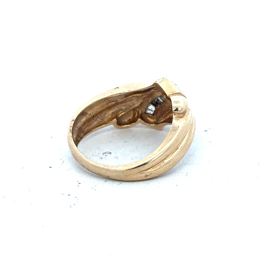 14ct yellow gold diamond ring in size M with a sparkling diamond setting, unbranded jewelry image.