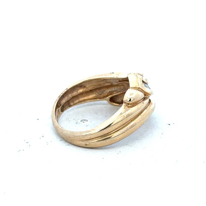 14ct yellow gold diamond ring in size M, featuring a sparkling diamond setting on a sleek band.