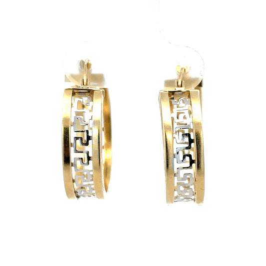 14ct yellow gold earrings weighing 4.2g, featuring a simple and elegant design, shown on a neutral background.
