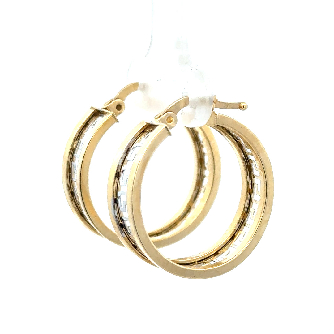 14ct yellow gold earrings weighing 4.2g, featuring a classic design, shown on a neutral background.