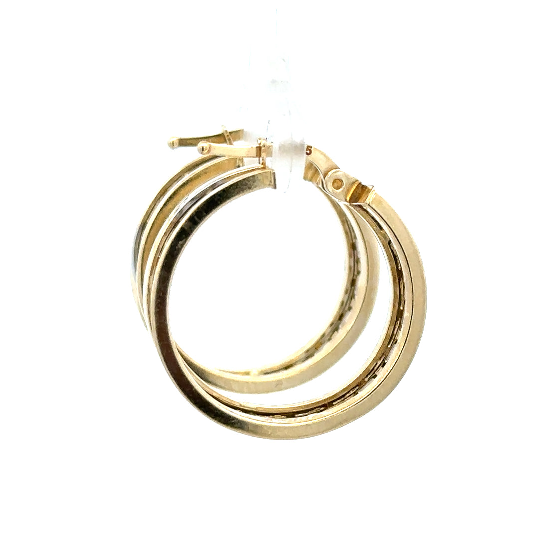14ct yellow gold earrings weighing 4.2g with a classic design, showcasing shiny gold finish and elegant craftsmanship.
