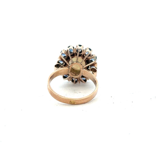 14ct yellow gold ring in size M, featuring a smooth band and polished finish, unbranded jewelry piece.