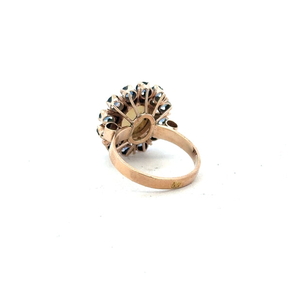 14ct yellow gold ring in size M with a polished finish, unbranded jewelry displayed on a neutral background.