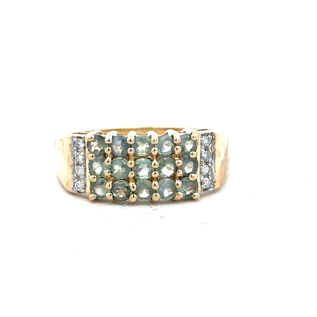 14ct yellow gold ring in size P with a smooth band, unbranded, displayed on a neutral background.