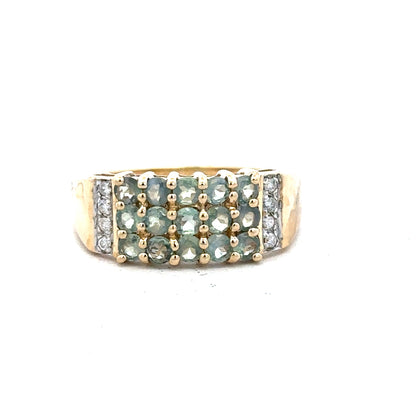 14ct yellow gold ring in size P with a smooth band, unbranded, displayed on a neutral background.