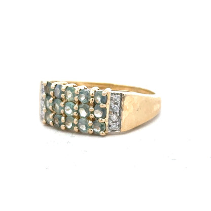 14ct yellow gold ring in size P with a smooth polished surface, unbranded, displayed on a neutral background.
