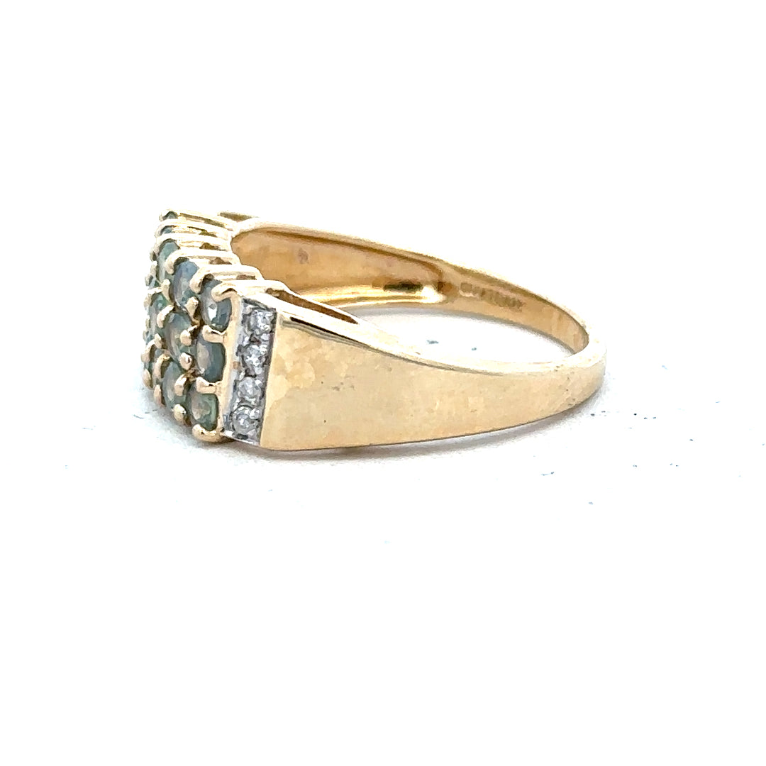 14ct yellow gold ring size P with a smooth polished finish, unbranded, showcasing its elegant circular design.