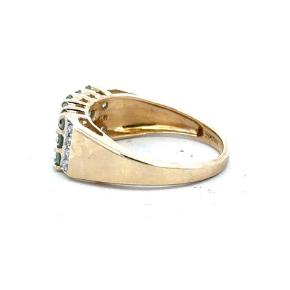14ct yellow gold ring size P, unbranded, with a smooth polished band visible in the image.