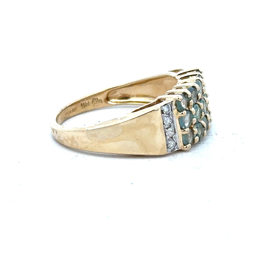 14ct yellow gold ring in size P, featuring a smooth polished band, unbranded jewelry design.