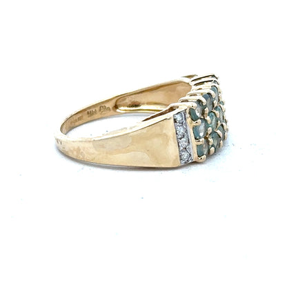 14ct yellow gold ring in size P, featuring a smooth polished band, unbranded jewelry design.
