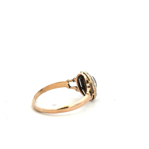 14ct yellow gold ring in size T with a smooth, polished band, unbranded jewelry piece on a neutral background.