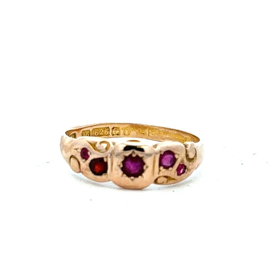 15ct yellow gold ring in size L1/2 with a simple band design, unbranded jewelry piece.
