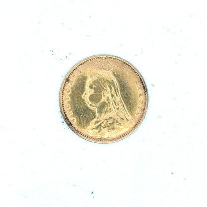 1892 half sovereign coin, 4g, featuring historical design, unbranded collectible gold coin with detailed obverse and reverse images.