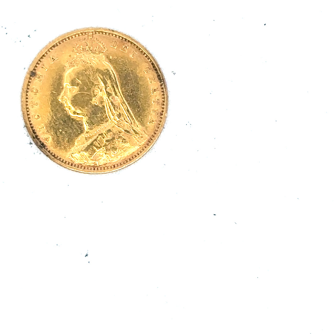 1892 half sovereign coin, 4g, unbranded, gold-colored historical coin with detailed engravings and classic design.