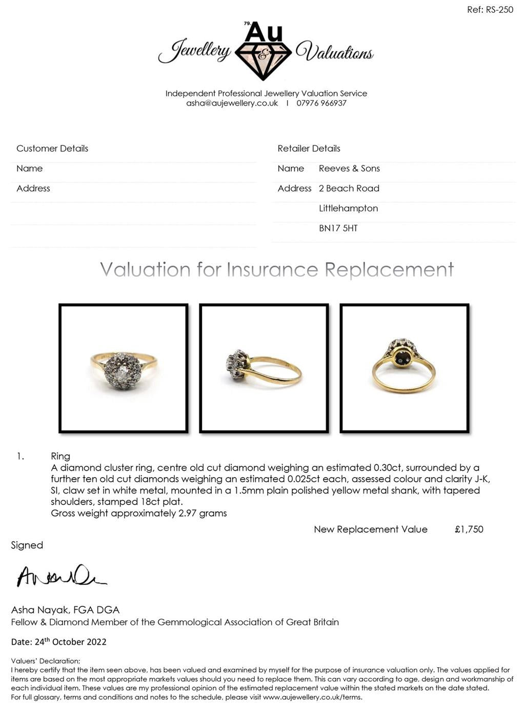 18ct 0.55 carat diamond cluster ring with a sparkling diamond design, showcasing a luxurious and elegant jewelry piece.