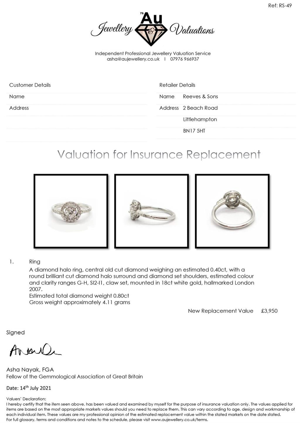 18ct gold diamond halo ring with 0.80ct center diamond and surrounding smaller diamonds, elegant jewelry piece.