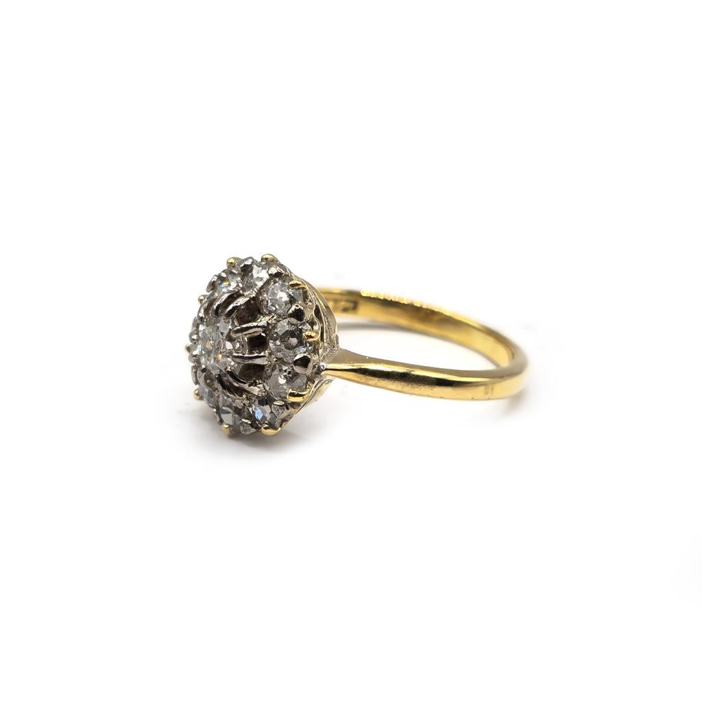 18ct diamond ring featuring a sparkling central diamond set in a sleek band, unbranded jewelry for elegant occasions.