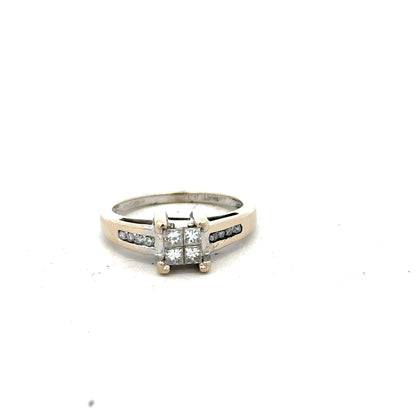 18ct white gold diamond ring with 0.33 carats of diamonds in size L, featuring a sleek and elegant design.