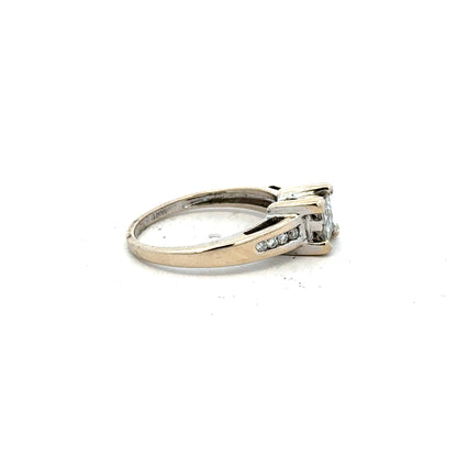 18ct white gold diamond ring with 0.33 carats, size L, featuring a sleek design and sparkling diamonds.