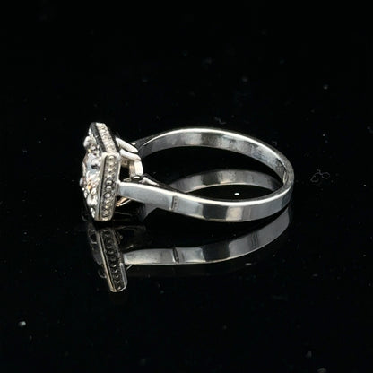 18ct white gold diamond ring with 0.89ct diamonds in size L, featuring a sleek design and weighing 3.9g.