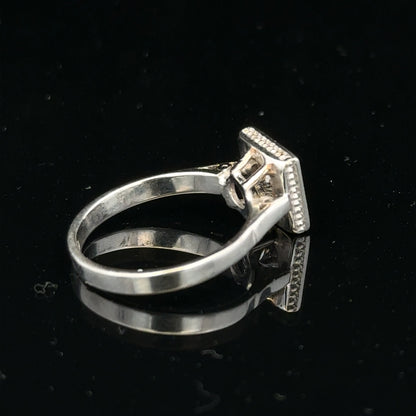 18ct white gold diamond ring with 0.89ct diamonds, size L, 3.9g, unbranded jewelry featuring elegant design