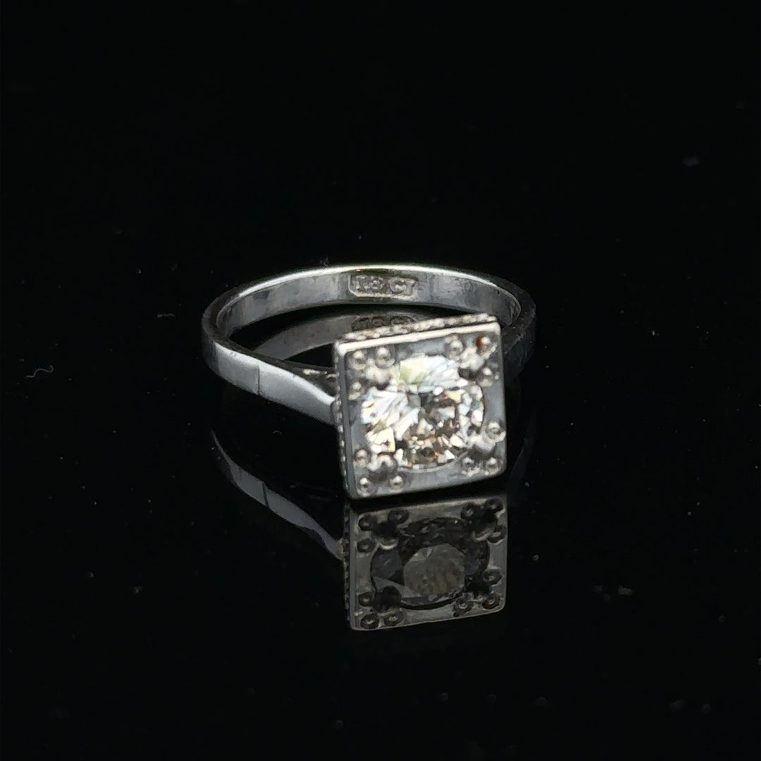 18ct white gold diamond ring with 0.89ct of diamonds, size L, unbranded, showcasing the elegant band and sparkling stones.
