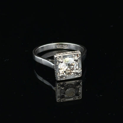 18ct white gold diamond ring with 0.89ct of diamonds, size L, unbranded, showcasing the elegant band and sparkling stones.