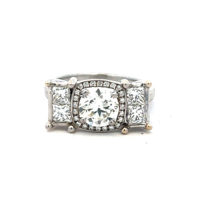 18ct white gold diamond ring with 1.35 carats of sparkling diamonds, elegant jewelry piece.