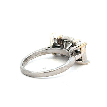 18ct white gold diamond ring with 1.35 carat center stone, featuring a classic and elegant design.