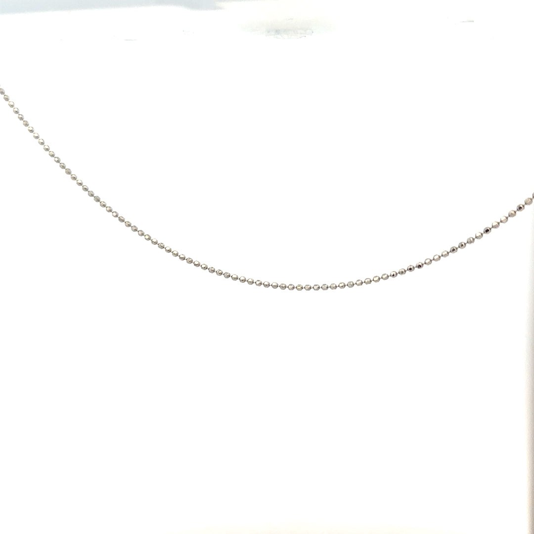 18ct white gold chain weighing 2.5g, unbranded jewelry accessory with a delicate link design.