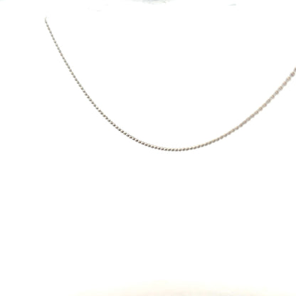 18ct white gold chain weighing 2.5g, unbranded jewelry with a sleek design, shown in this detailed product image.