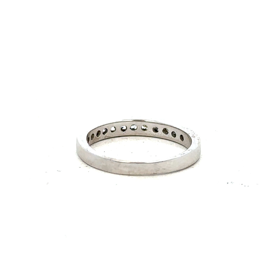 18ct white gold diamond ring in size J with sparkling diamonds, elegant jewelry design, unbranded.