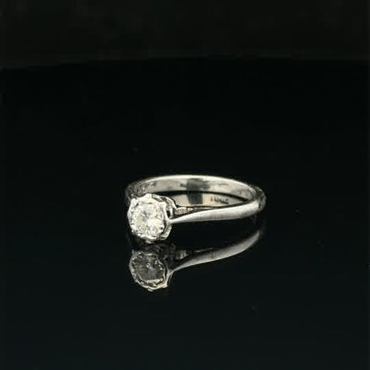 18ct white gold diamond ring in size K with sparkling diamonds, featuring an elegant and classic design.