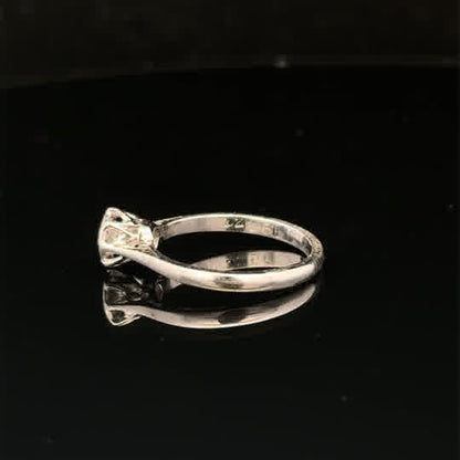 18ct white gold diamond ring size K with sparkling central diamond and elegant band, unbranded jewelry.