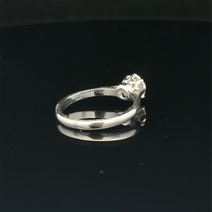 18ct white gold diamond ring in size K with sparkling diamonds, featuring a sleek and elegant design.