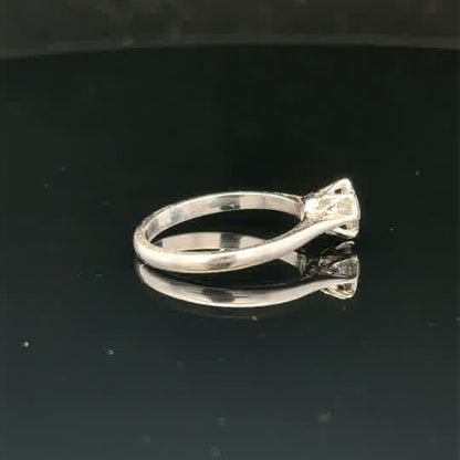 18ct white gold diamond ring size K with sparkling diamonds, showcasing elegant craftsmanship and a classic design.