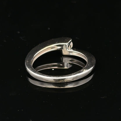 18ct white gold diamond ring size K1/2 with sparkling diamonds, elegant jewelry piece showcasing fine craftsmanship.