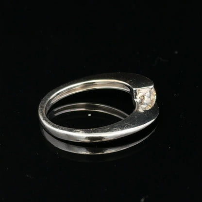 18ct white gold diamond ring in size K1/2 with sparkling diamonds, showcasing elegant jewelry craftsmanship.